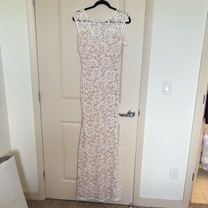 Windsor White and Cream Lace Maxi Dress
